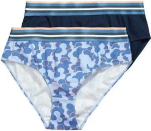 Ulla Popken Slip Midislips 2er-Pack Rippjersey Muster/uni