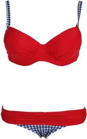 Lau-Fashion Push-Up-Bikini Damen Fashion Bikini Set mit Cups B/C Raffung Träger Strand Slip M/L
