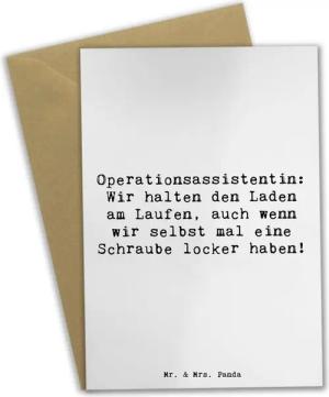 Mr. & Mrs. Panda Grußkarte Operationsassistentin Heldin - Weiß - Geschenk, Hochzeitskarte, Läche, Hochglänzende Veredelung