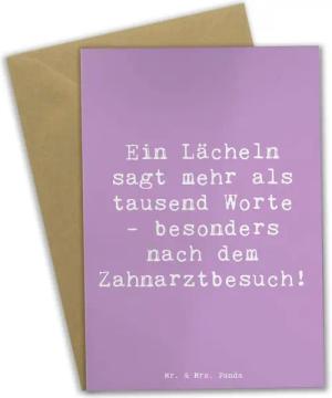 Mr. & Mrs. Panda Grußkarte Zahnärztin Lächeln - Lavendeltraum - Geschenk, Zahnpflege, Spruch, Be, Einzigartige Motive