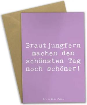 Mr. & Mrs. Panda Grußkarte Brautjungfern Wunder - Lavendeltraum - Geschenk, besondere Momente, K, Einzigartige Motive
