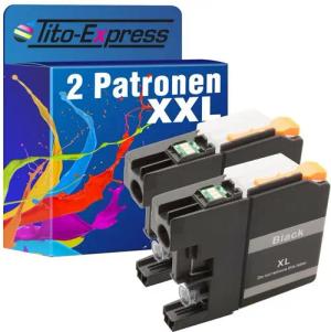Tito-Express 2er Set ersetzt Brother LC-12E LC12E Black Tintenpatrone (für MFC-J-6925DW)
