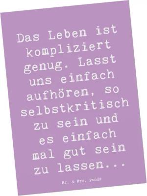 Mr. & Mrs. Panda Postkarte Selbstzweifel Abschalten - Lavendeltraum - Geschenk, Selbstakzeptanz, Langlebiger Druck