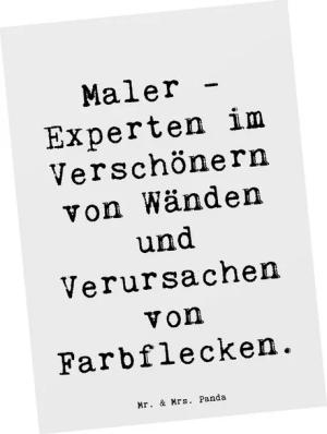Mr. & Mrs. Panda Postkarte Maler - Experten im Verschönern von Wänden und Verursachen von Farbfl, Langlebiger Druck