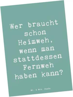 Mr. & Mrs. Panda Postkarte Heimweh oder Fernweh - Meeresbrise - Geschenk, Inspiration, Einladung, Hochglänzend