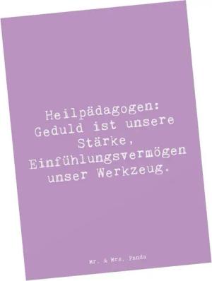 Mr. & Mrs. Panda Postkarte Heilpädagogin Geduld - Lavendeltraum - Geschenk, berufliche Hingabe, Matt Rückseite