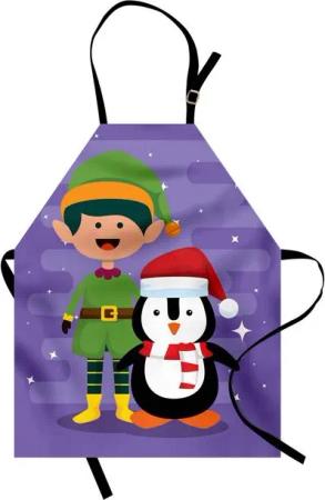 Abakuhaus Kochschürze Höhenverstellbar Klare Farben ohne verblassen, Elf Elf und Penguin Frohe Weihnachten