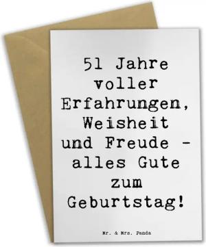 Mr. & Mrs. Panda Grußkarte Spruch 51. Geburtstag - Weiß - Geschenk, Erfahrungen, Ansichtskarten