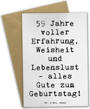 Mr. & Mrs. Panda Grußkarte Spruch 59. Geburtstag - Weiß - Geschenk, Erfahrung, Weisheit, Geburts