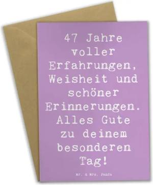 Mr. & Mrs. Panda Grußkarte Spruch 47. Geburtstag - Lavendeltraum - Geschenk, Erfahrungen, Ansich