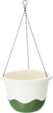 PLASTIA Blumenampel Mareta 30 cm elfenbein grün