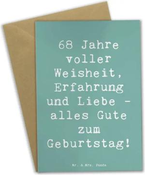 Mr. & Mrs. Panda Grußkarte Spruch 68. Geburtstag - Meeresbrise - Geschenk, Erfahrung, Einladungs