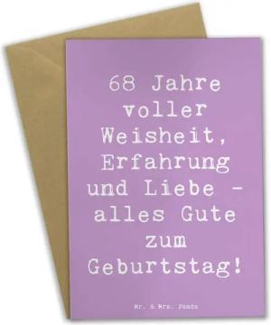 Mr. & Mrs. Panda Grußkarte Spruch 68. Geburtstag - Lavendeltraum - Geschenk, Erfahrung, Hochzeit