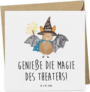 Mr. & Mrs. Panda Grußkarte Magie des Theaterabends - Weiß - Geschenk, Zauber der Bühne, Geldgesc