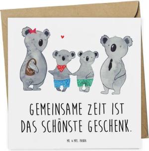 Mr. & Mrs. Panda Grußkarte Familientag Geschenk - Weiß - Gemeinsame Zeit, liebevoll gestaltet, F