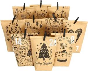 PAPIERDRACHEN befüllbarer Adventskalender DIY Adventskalender - 24 Geschenktüten, 24 Zahlenaufkleber & Klammern