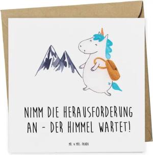 Mr. & Mrs. Panda Grußkarte Besuch im Hochseilgarten - Weiß - Geschenk, Abenteuer, Gutschein Kart