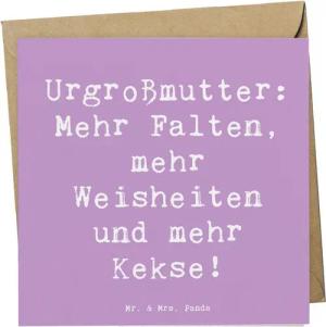 Mr. & Mrs. Panda Grußkarte Spruch Urgroßmutter Weisheiten - Lavendeltraum - Geschenk, Erfahrung