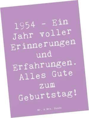 Mr. & Mrs. Panda Postkarte Spruch 1954 Geburtstag - Lavendeltraum - Geschenk, Erfahrungen, Ansic