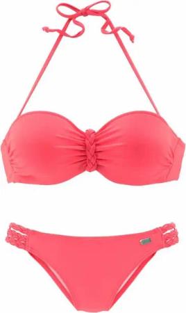 Buffalo Bügel-Bandeau-Bikini trendiger Look, mit abnehmbaren Trägern, mit geflochtenen Details