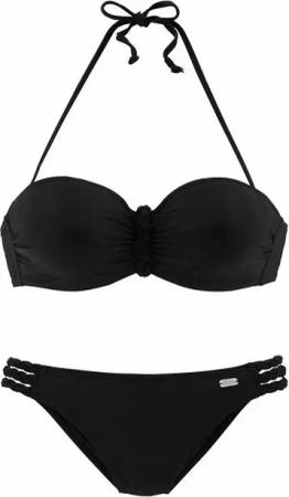 Buffalo Bügel-Bandeau-Bikini trendiger Look, mit abnehmbaren Trägern, mit geflochtenen Details