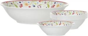 Ritzenhoff & Breker Schale Shanti Salatschalen Set, Porzellan, (1x Servierschale, 6x Beilagenschale, 7-tlg)