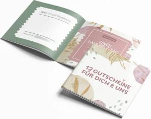 Logbuch-Verlag Notizbuch Pärchen Gutscheinheft zum Abreißen 12 Gutscheine, für Partner Frau & Mann