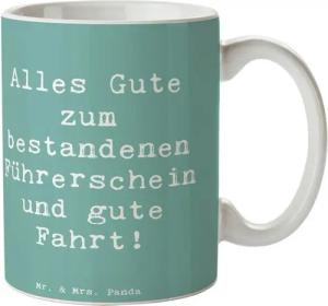 Mr. & Mrs. Panda Tasse Erste Erfahrungen im Straßenverkehr - Meeresbrise - Geschenk, Führers, Keramik, Einzigartiges Botschaft