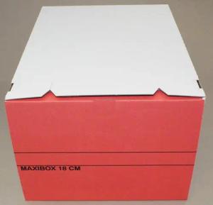 Top-Print® Archivcontainer 10 Archivboxen MAXI 24,5x33x18,7cm weiß/rot
