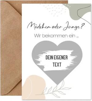 Things of Happiness Postkarte Rubbelkarte zum Beschriften + Briefumschlag aus Naturpapier, Geschenk