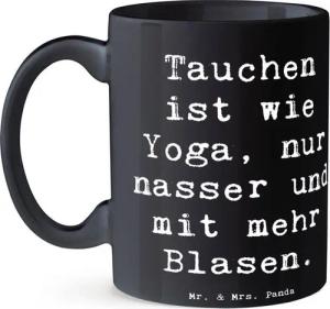 Mr. & Mrs. Panda Tasse Tauchen Yoga - Schwarz - Geschenk, Meditative Erfahrung, Exploration, Keramik, Exklusive Motive