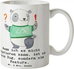 Mr. & Mrs. Panda Tasse Feature Charme - Weiß - Geschenk, Softwareentwickler, Coding, Program, Keramik, Brillante Bedruckung