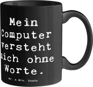 Mr. & Mrs. Panda Tasse Verständnisvoller Softwareentwickler - Schwarz - Geschenk, Technologi, Keramik, Herzberührende Designs