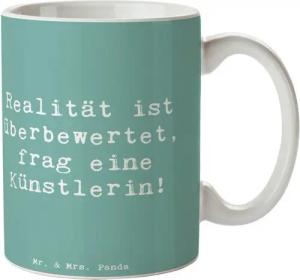 Mr. & Mrs. Panda Tasse Künstlerin Traum - Meeresbrise - Geschenk, Kunstschaffende, Geschenke, Keramik, Herzberührende Designs