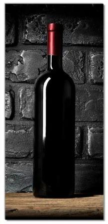 Wallario Türtapete Rotwein-Flasche am Abend, glatt, ohne Struktur