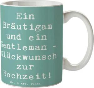 Mr. & Mrs. Panda Tasse Bräutigam Gentleman - Meeresbrise - Geschenk, frisch verheiratet, Ker, Keramik, Langlebige Designs