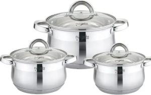 Platinum Kochtopf 6 tlg 18/10 Edelstahl Kochgeschirr Induktion 20/18/16cm Universalkochs, (6-tlg)