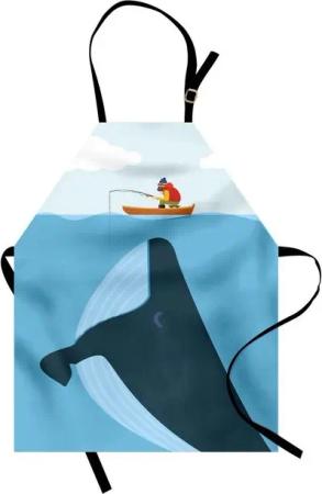 Abakuhaus Kochschürze Höhenverstellbar Klare Farben ohne verblassen, Walfisch Sonnenschiff Cartoon