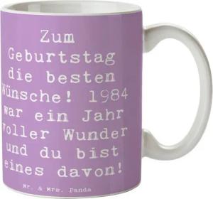 Mr. & Mrs. Panda Tasse 1984 Geburtstag - Lavendeltraum - Geschenk, herzerwärmende Botschaft, Keramik, Langlebige Designs