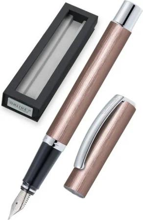 Online Pen Füller Vision Füllhalter, (aus gebürstetem Aluminium, hochwertiger Füllfederhalter mit Iridium-Feder), in Geschenkbox