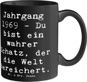 Mr. & Mrs. Panda Tasse 1969 Geburtstag Schatz - Schwarz - Geschenk, wahrer Schatz, Geburtsta, Keramik, Langlebige Designs
