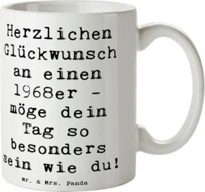 Mr. & Mrs. Panda Tasse 1968 Geburtstag - Weiß - Geschenk, feiern, Geburtstagsgeschenk 1968, Keramik, Brillante Bedruckung