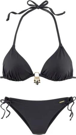 Bruno Banani Triangel-Bikini mit gold-schwarzenen Accessories