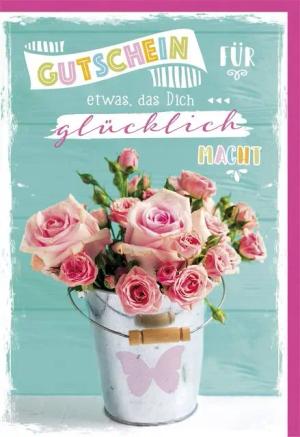 Verlag Dominique Grußkarten Gutschein - Glückwunschkarte im Format 11,5 x 17 cm mit Umschlag - Ros