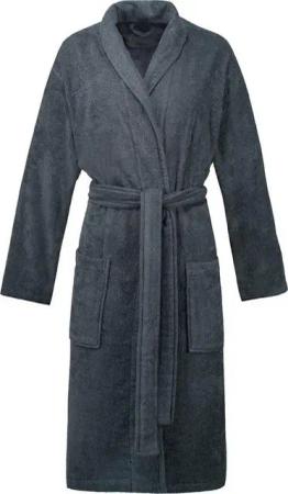 Esprit Unisex-Bademantel Mono, ideal für Sauna & Spa, Hotelbademantel, Morgenmantel, Kurzform, Webfrottier, Schalkragen, Gürtel, mit Schalkragen & Logostickerei