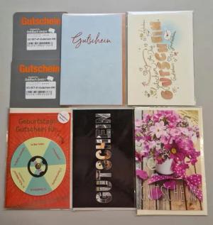 Goldbach Grußkarten Gutschein - 5 Glückwunschkarten sortiert - UVP ca. € 12,50 - Format