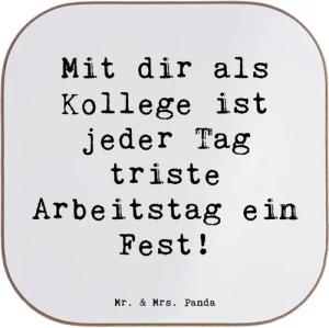 Mr. & Mrs. Panda Getränkeuntersetzer Fest Kollege - Weiß - Geschenk, geschätzter Kollege, Arbeitstag, Getr, 1-tlg., Innovative Designs