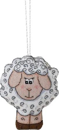 Panna Kreativset Panna Kreuzstichset Anhänger "Anhänger. Schafe" 9,5x11,5cm, Zählmuste, (embroidery kit by Marussia)