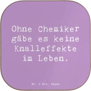 Mr. & Mrs. Panda Getränkeuntersetzer Chemiker Knalleffekte - Lavendeltraum - Geschenk, Humor, perfekt, Ber, 1-tlg., Glänzende Oberfläche