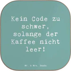 Mr. & Mrs. Panda Getränkeuntersetzer Code und Kaffee - Meeresbrise - Geschenk, Programmierung, Programmier, 1-tlg., Liebevolle Motive